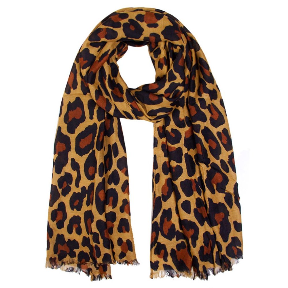 Scarvesme Leopard Pattern Print Oblong Loop Scarf